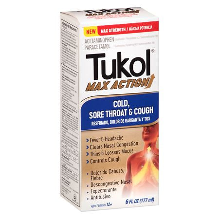 TUKOL MAX ACTION COLD, SORE THROAT  & COUGH 6 OZ