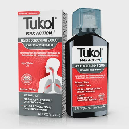 TUKOL MAX ACTION SEVER CONGESTION & COUGH 6 OZ