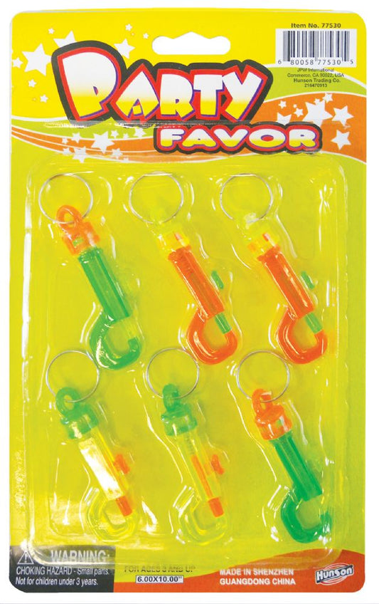 KEY CHAIN 6PK PLASTIC