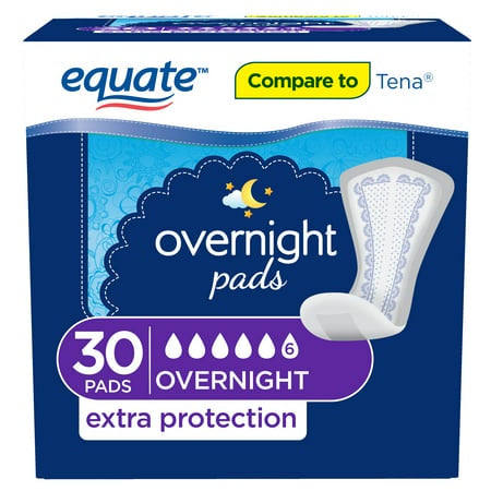 EQUATE OVERNIGHT PADS EXTRA PROTECTION 30 CT