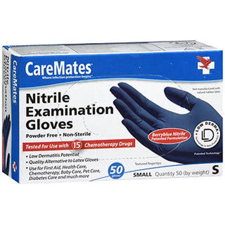 CAREMATES NITIRLE EXMANINATION GLOVES 50 CT SMALL