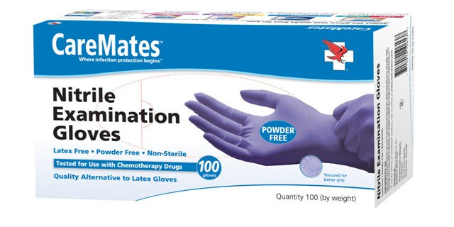 CAREMATES NITRILE EXAMINATION GLOVES SMALL 100 CT