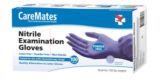 CAREMATES NITRILE EXAMINATION GLOVES SMALL 100 CT