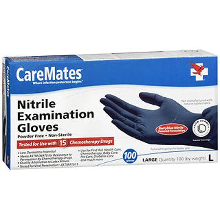 CareMates Nitrile Exam Gloves LARGE 100ct