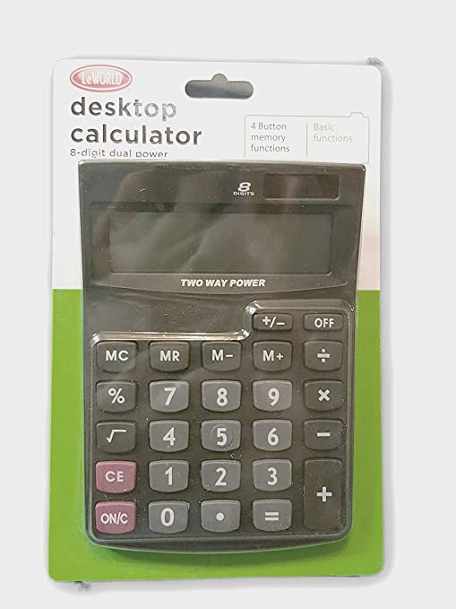 Le WORLD DESKTOP CALCULATOR  8 DIGIT DUAL POWER