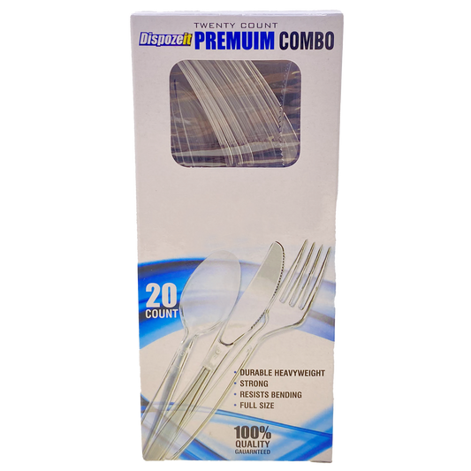 Dispozeit Premium HD Clear Combo Cutlery Box 20 ct