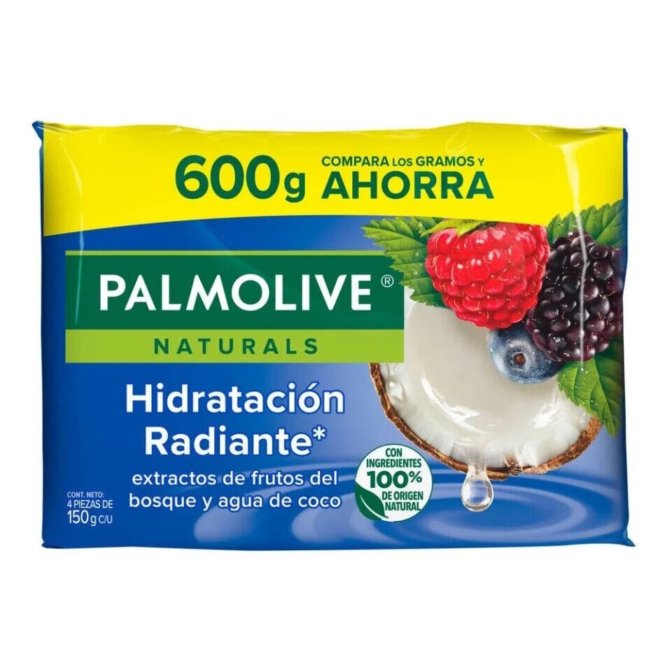 PALMOLIVE NATURALS NUTRICION REVITALIZANTE FRUTOS ROJOS Y AGUA DE COCO 4 CT