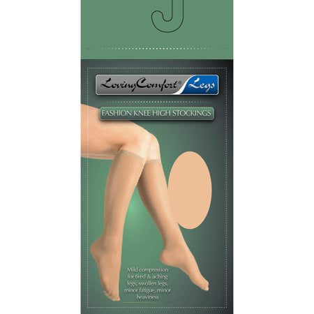 LOVING COMFORT FASHION KNEE STOCKINGS 20-30MMHG BLACK MEDIUM