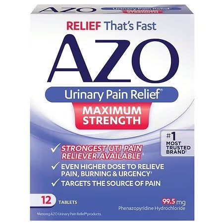 AZO MAXIMUM STRENGTH 12 TABLETS