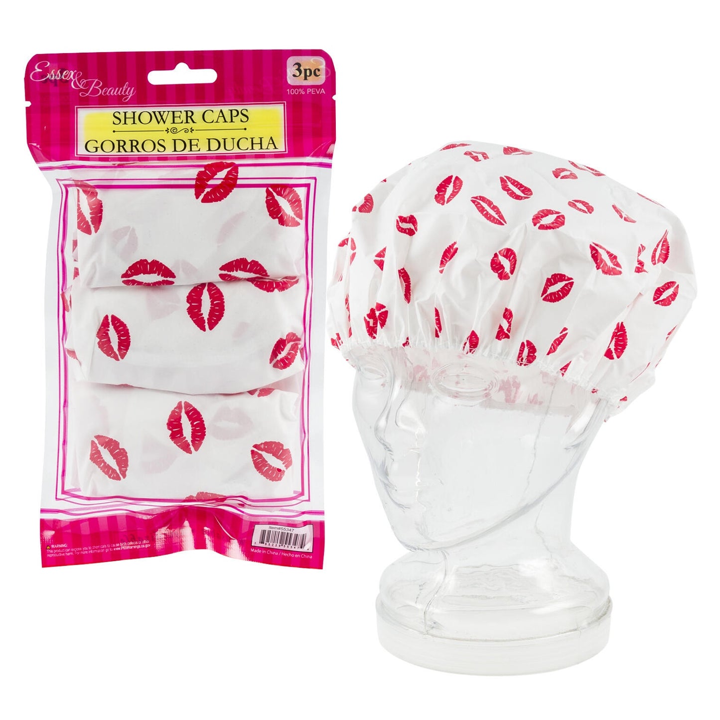 SHOWER CAP 11IN 3CT ONE SIZE FITS ALL #55347