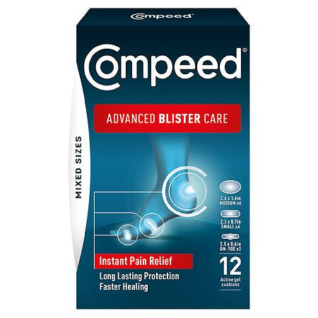 Compeed Advanced Blister Care Instant Pain Relief - 12 Active gel cushions