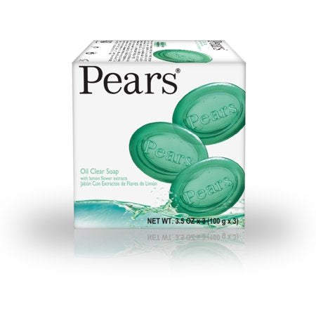 Pears Oil Clear Soap with Lemon Flower Extracts  bars- 3.5 OZ X 3 PACK