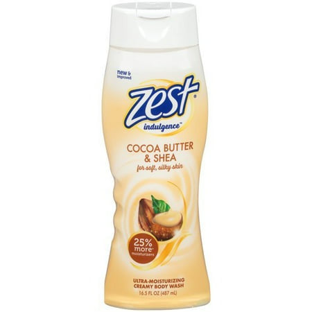 ZEST INDULGENCE CREAMY BODY WASH COCOA BUTTER & SHEA 18 oz