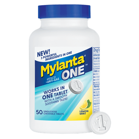 MYLANTA ONE ANTI-GAS LEMON MINT 50 CHEWABLE TABLETS