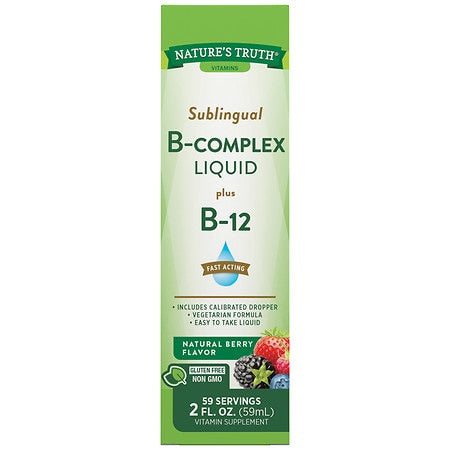 NATURE'S TRUTH SUBLINGUAL B- COMPLEX LIQUID B-12 2 OZ NATURAL BERRY FLAVOR