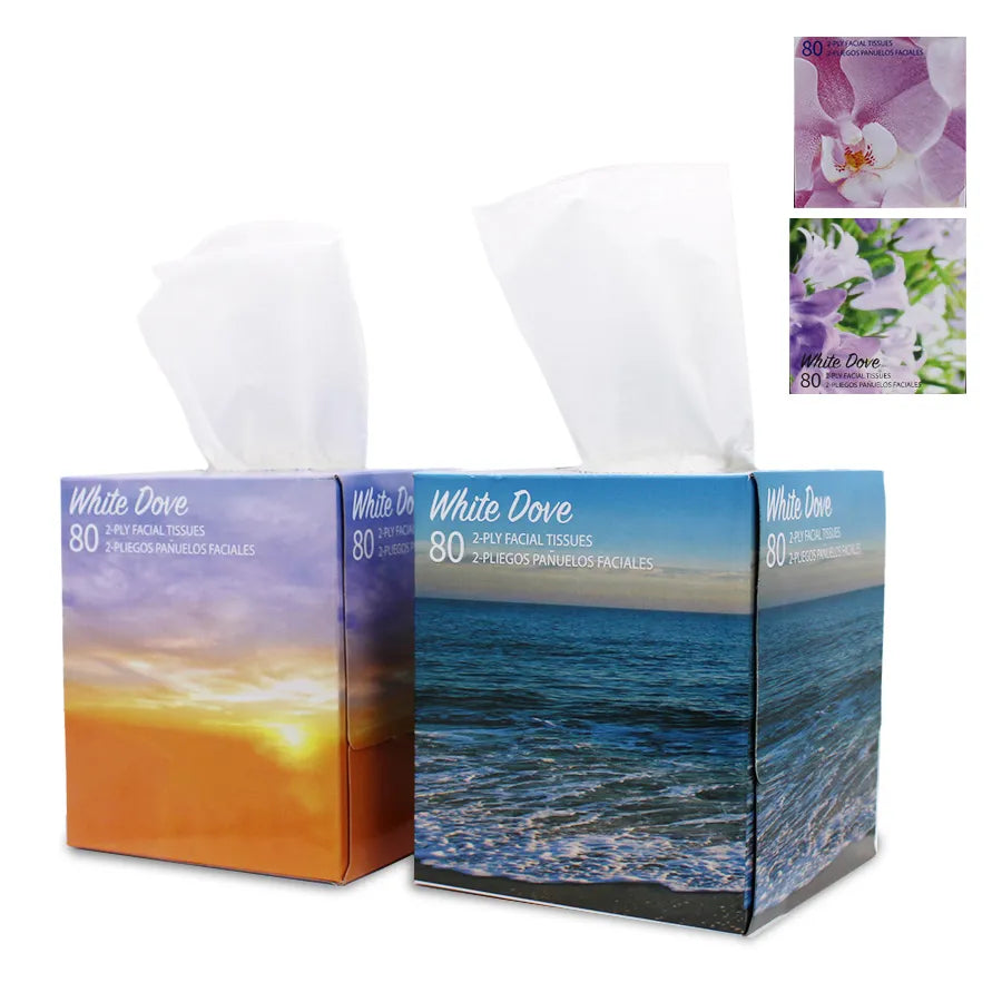 WHITE DOVE FACIAL TISSUE 80 SHEET 2PLY