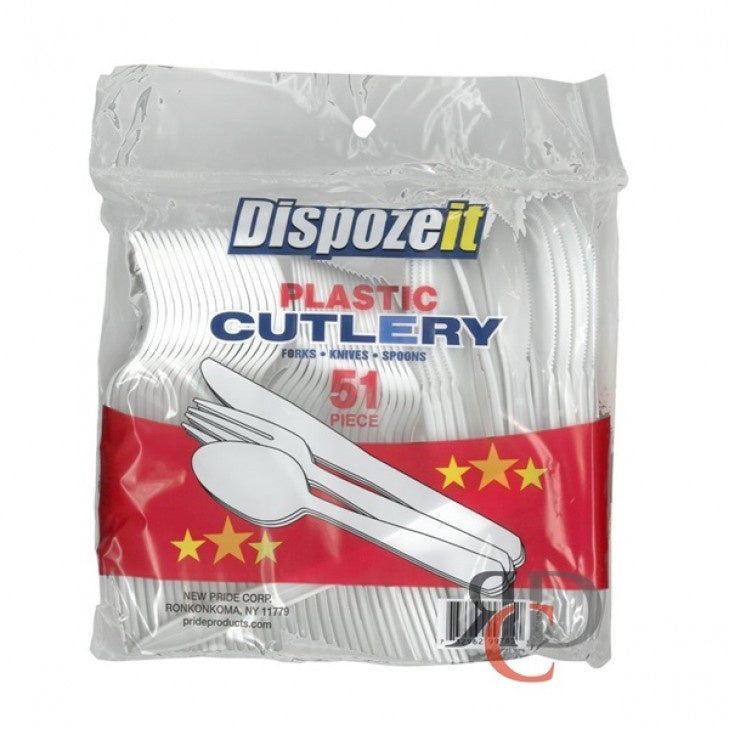 DISPOZEIT PLASTIC CUTLERY MIX 51CT