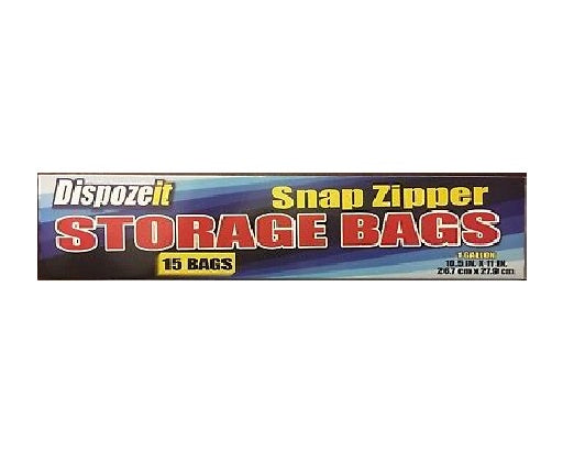 DISPOZEIT STORAGE BAG 1GL 15CT SNAP ZIPPER