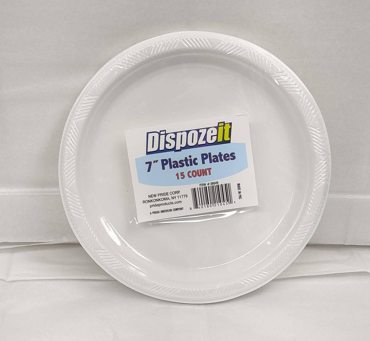 DISPOZEIT 7" PLASTIC PLATES 15CT