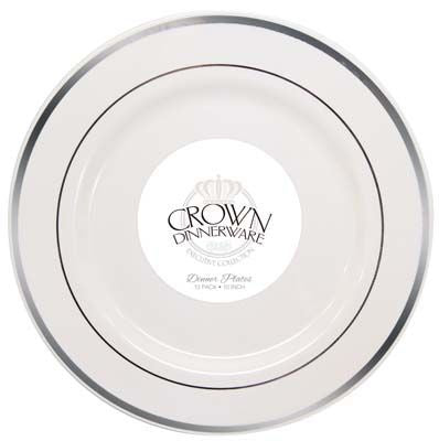 CROWN DINNER PLATE PLATINUM 10IN 10PK