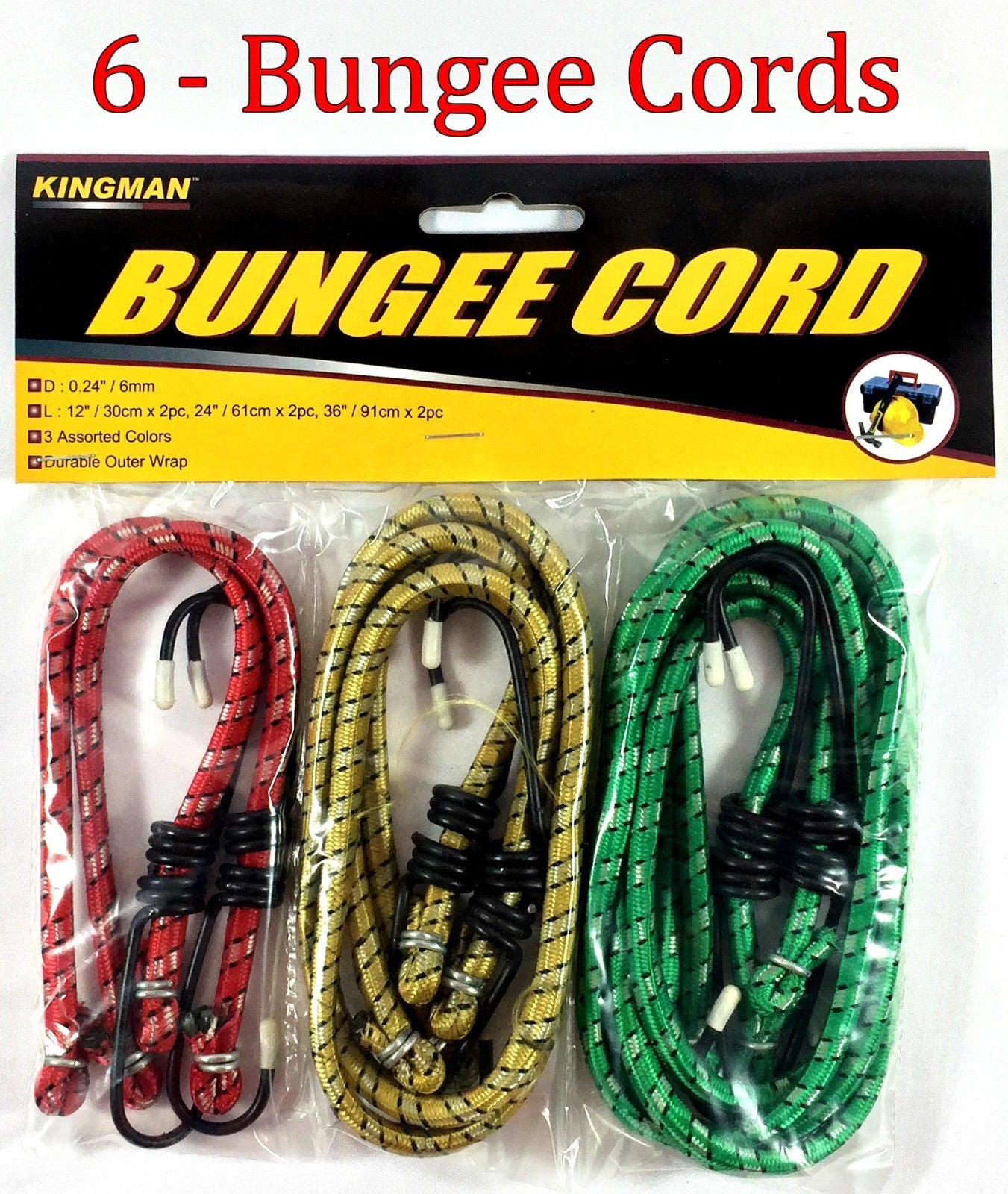 BUNGEE CORD SET 6PC 12/18/24IN #27302