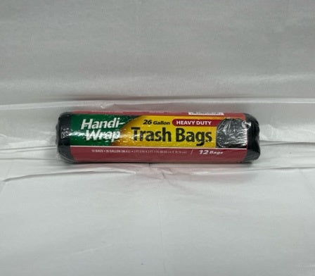 HANDI WRAP 26 GALLON HEAVY BLACK TRESH BAG ROLL 12CT