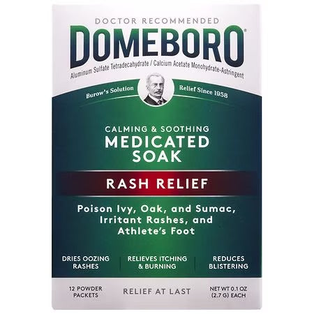 DOMEBORO RASH RELIEF 12 POWDER PACKETS