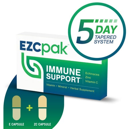 EZC Pak Echinacea Zinc - Vitamin C 5-Day Tapered Immune Support Pack - 28 Capsules