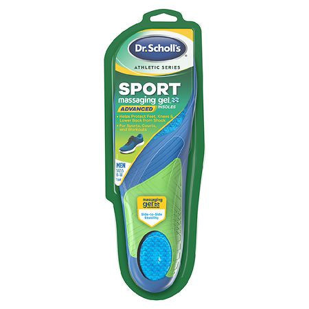 DR. SCHOLLS ATHELIC SERIES SPORT MASSAGING GEL ADVANCED INSOLES MEN 8-14 1 PAIR #532-7705