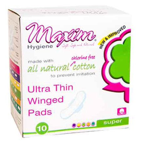 MAXIM ULT THN OVERNIGHT  WINGED 10-PADS