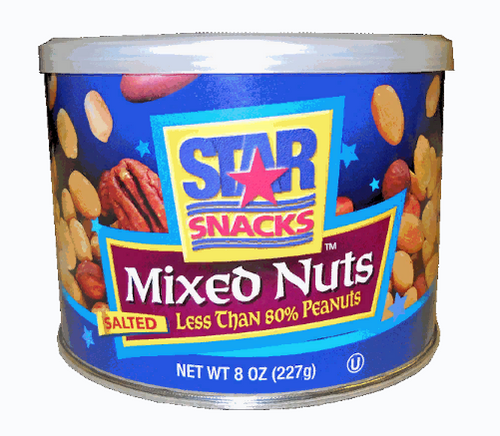 Star Mixed Nuts  80% roasted  Salted  8oz