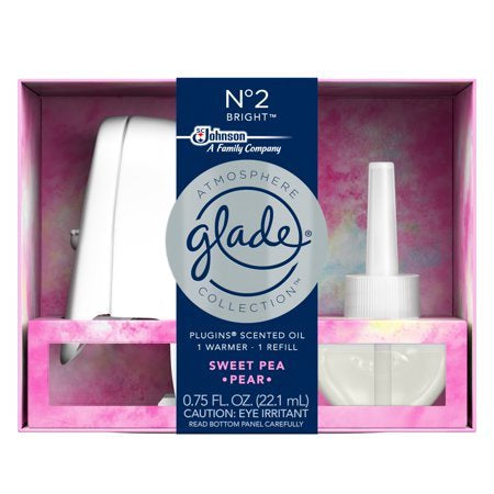 Glade Atmosphere Collection PlugIns Scented Oil Air Freshener Starter Kit, No 2 Bright, 0.75 Fluid Ounces.